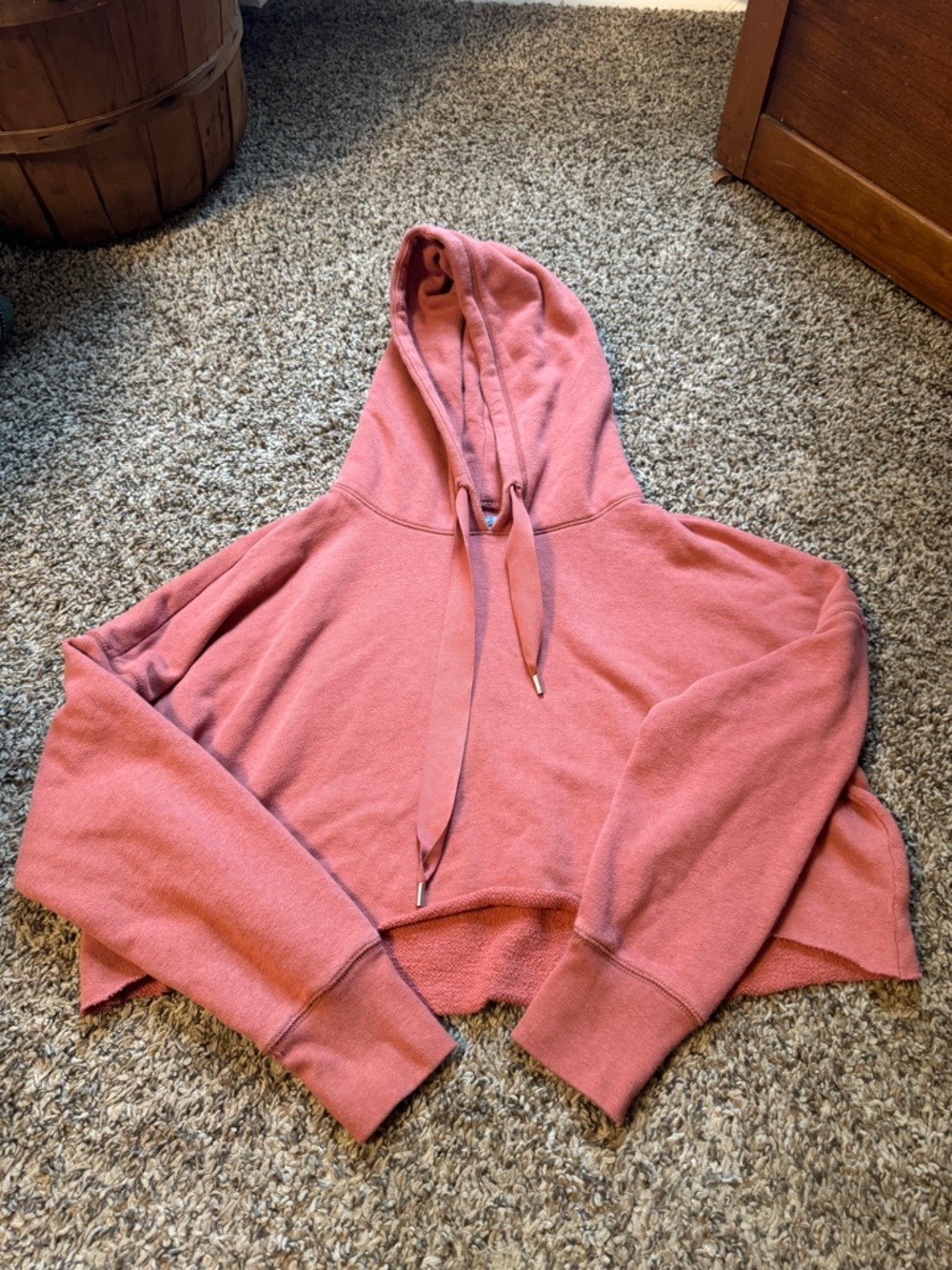 aerie Rose Cropped Hoodie Sweatshirt